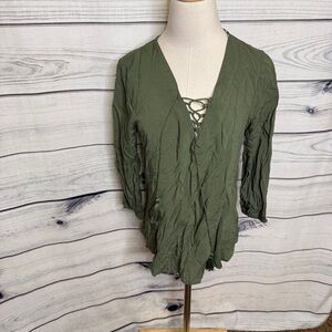 Elegant Olive Green Women's Blouse